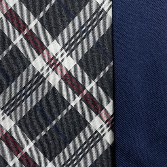 Tommy Hilfiger Silk Tie Plaid Black Red Gray Vintage 90's No Import Duty Fees - Picture 3 of 6